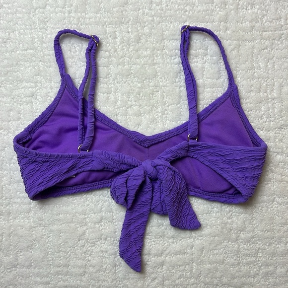No Boundaries Purple Textured Bikini Top Lightly Padded S 3-5 - Picture 2 of 6